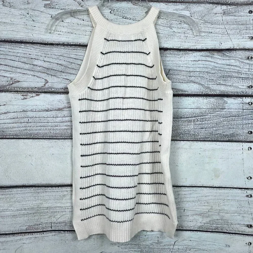 Old Navy Ribbed Striped Sweater Tank Top XS Cotton